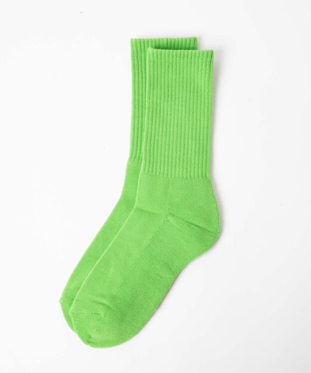 WEGO 底パイルカラーリブソックス グリーン