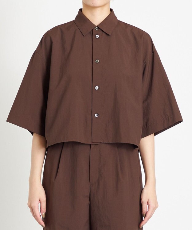 NAVE 【ReNAVE　撥水機能・UVカット・透湿・接触冷感・洗える】ナイロンタスランシャツ ダークブラウン系