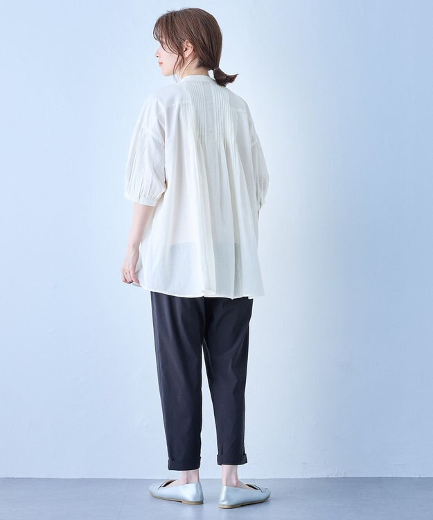 ANY L ピンタックブラウス オフ