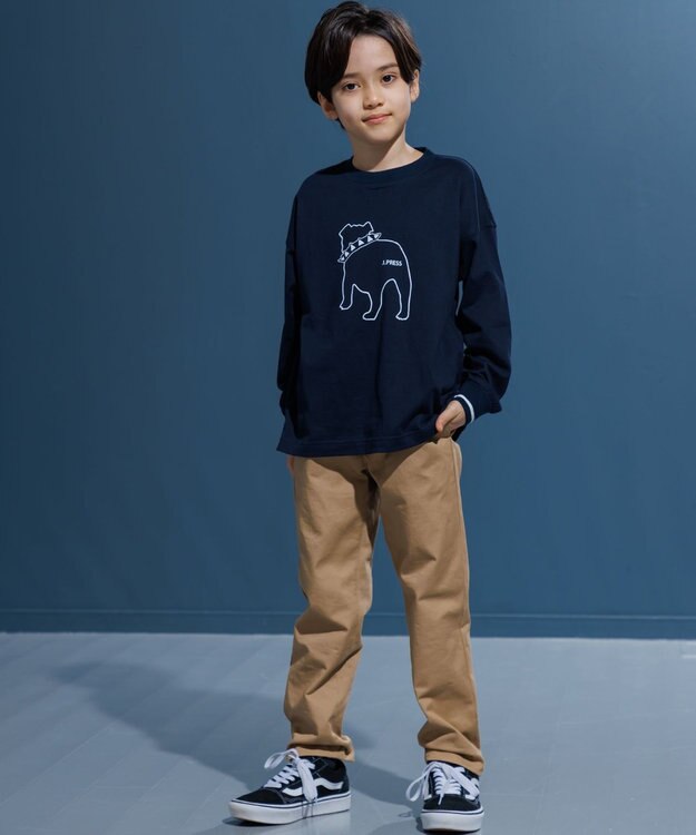 J.PRESS KIDS 【140-170cm】バックブル ラインプリント カットソー ネイビー系