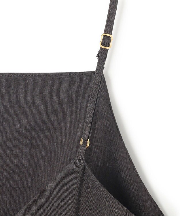 23区 【洗える】リネンレーヨンストレッチ  Iライン キャミソール ワンピース ダークブラウン系