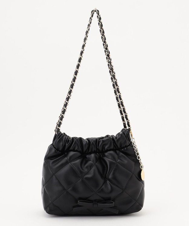 Feroux キルティング＆エコファー チェーンバッグ ブラック系