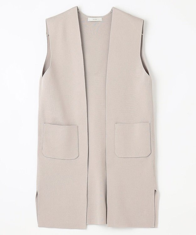 ANY L 【洗濯機可能】スタイルアップ ニットジレ サンドベージュ