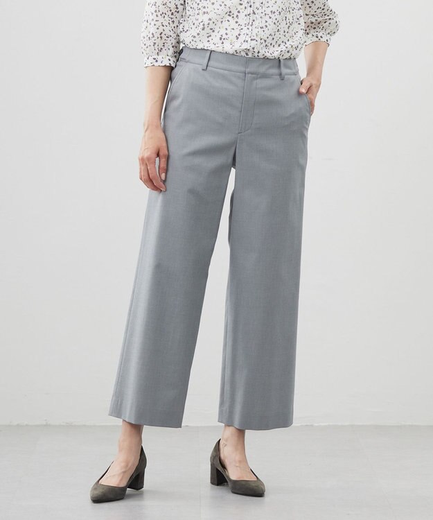 J.PRESS LADIES S 【セットアップ対応・洗える・撥水】コットンFITTY ストレート パンツ グレー系