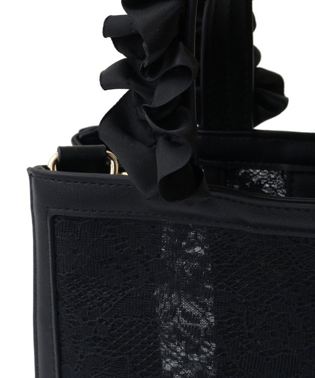 Maison de FLEUR メッシュレース2Wayトートバッグ Black