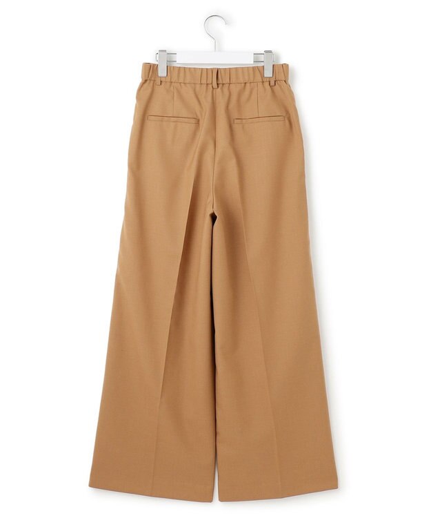 23区 S 【滝沢眞規子さん着用/CanCam11月号掲載】ナチュラルストレッチサキソニー タック ワイド パンツ キャメル系