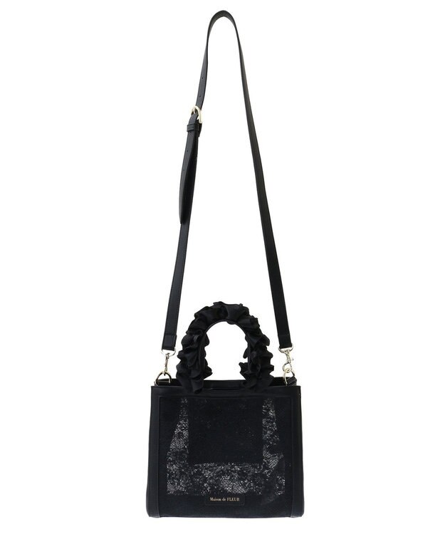 Maison de FLEUR メッシュレース2Wayトートバッグ Black