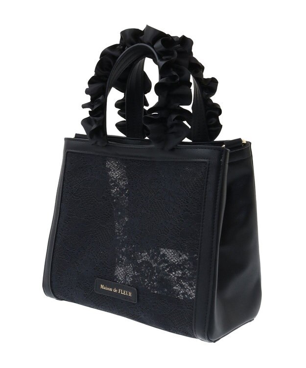 Maison de FLEUR メッシュレース2Wayトートバッグ Black