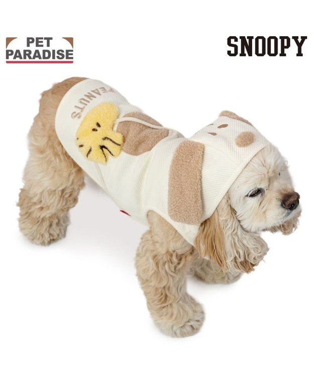 PET PARADISE スヌーピー なかよし パーカー 中型犬 ベージュ