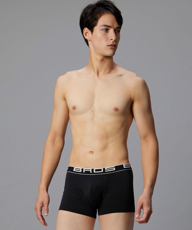 WACOAL MEN ボクサーパンツ 【2枚組】 綿混(本体) フロント快適設計 肌あたり軽減設計 前閉じ 下着 ボクサーブリーフ メンズ GT3500 /ブロス バイ ワコールメン ブラック