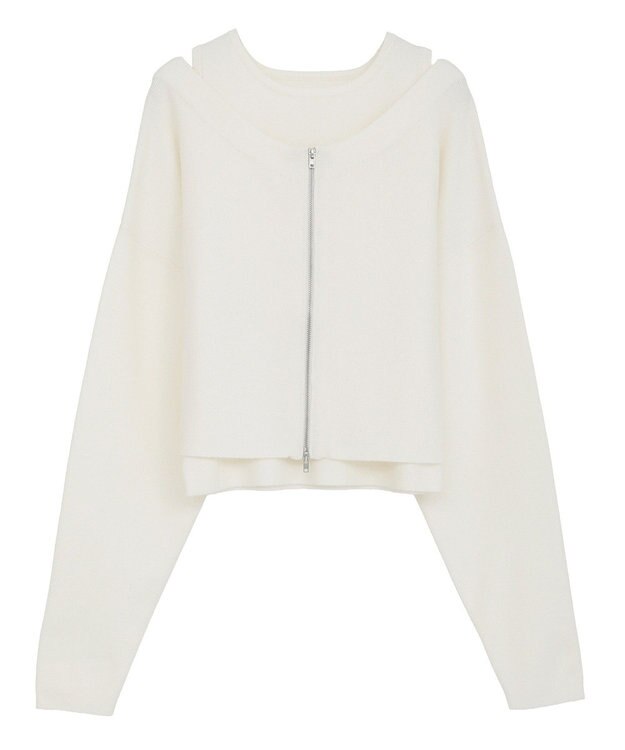 Green Parks SET2点Zipニットカーディガン+アメスリタンク Ivory