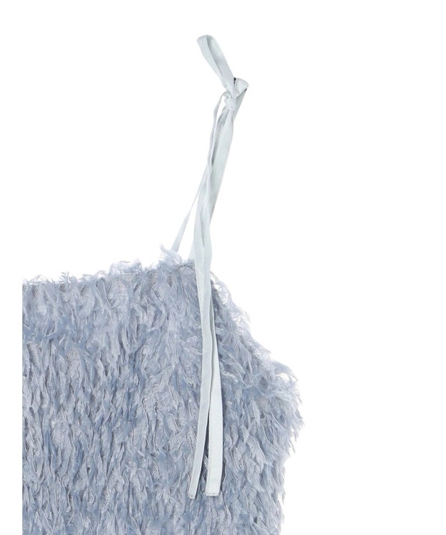 earth music&ecology 肩リボンフェザービスチェ Blue