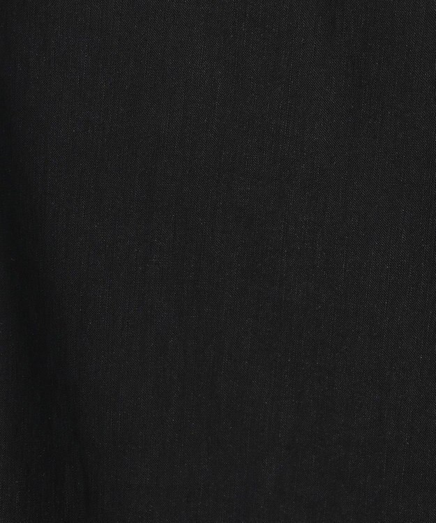 23区 L 【洗える】リネンレーヨンストレッチ ドロスト ワイド パンツ ブラック系