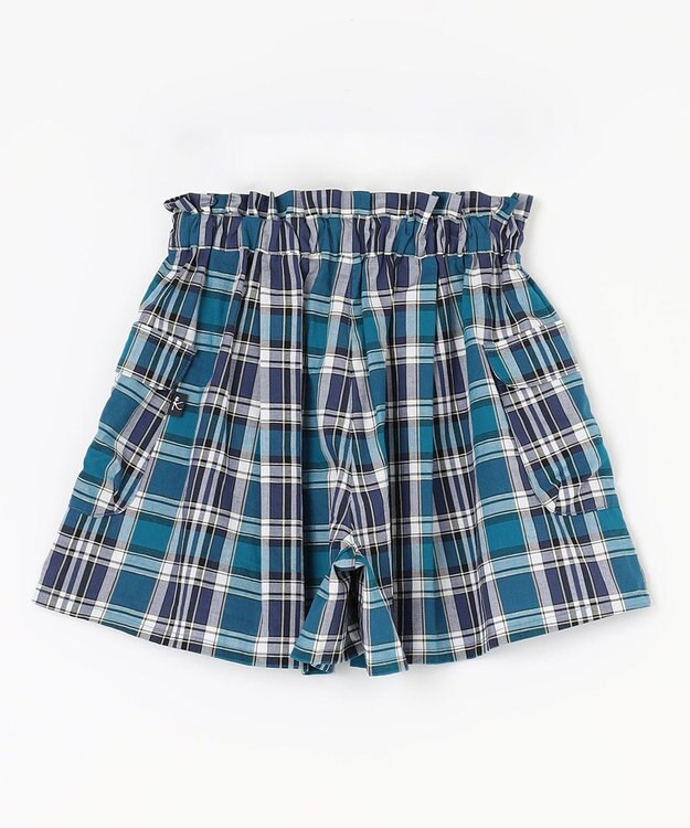 組曲 KIDS 【150-160cm】オーガニックコットンチェック ショートパンツ ネイビー系3