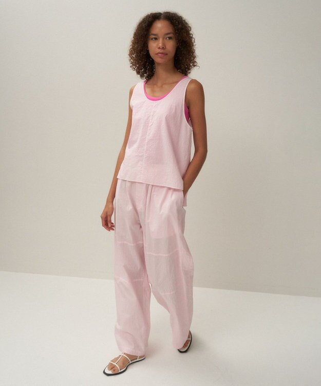 ATON CATCH WASHER COTTON | イージーワイドパンツ PINK
