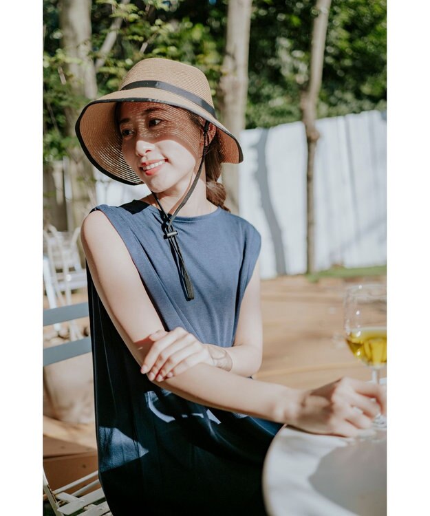 MOONBAT 【遮光98%以上/UPF50＋/UVカット】洗えるペーパーブレードリボンハット 手洗いOK/サイズ調整可能/抗菌防臭加工 ブラック