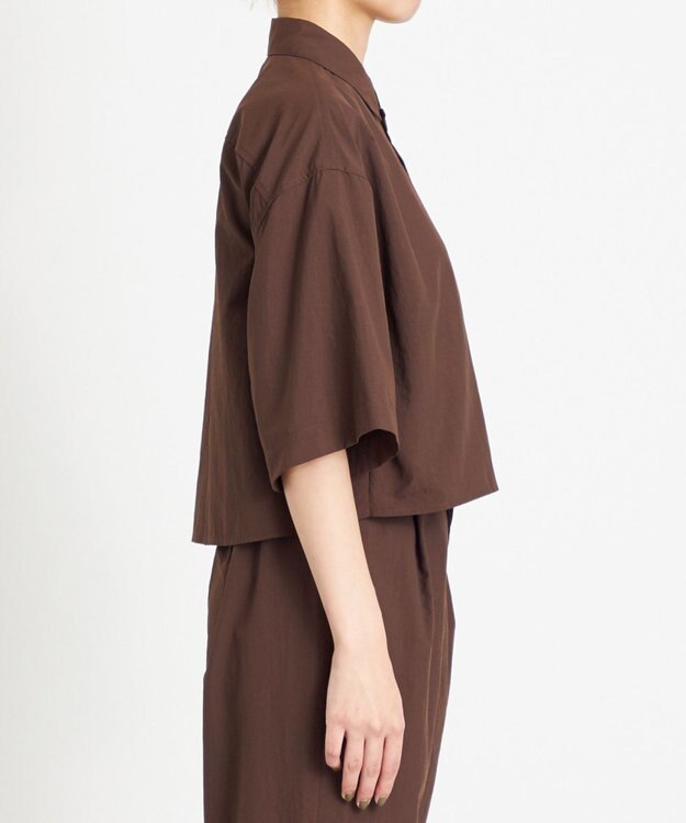 NAVE 【ReNAVE　撥水機能・UVカット・透湿・接触冷感・洗える】ナイロンタスランシャツ ダークブラウン系