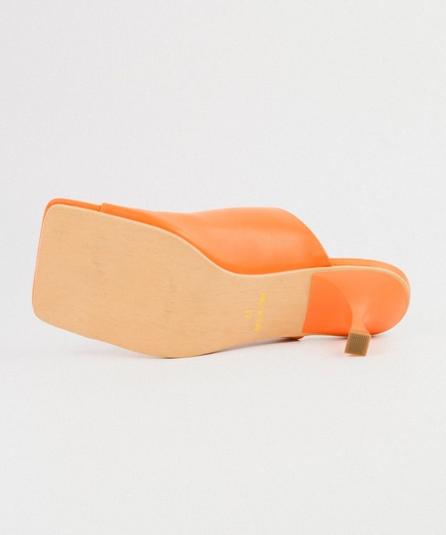 BONTRE 【PRECIEUX JOUET/プレシュウジュエ】ワイドスクエアスカルプチャーヒールミュール/019PJ オレンジ