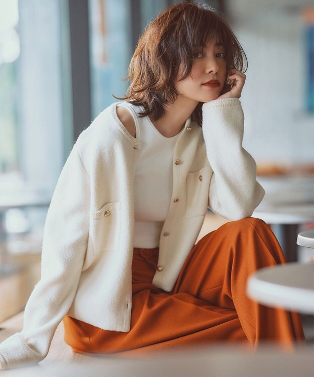 uncrave プレーンスーツ ワイドパンツ（uncrave WHITE） テラコッタ