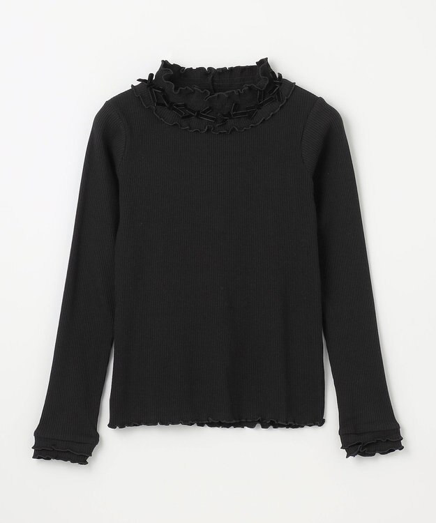 ANY KIDS 襟リボンカットソー ブラック