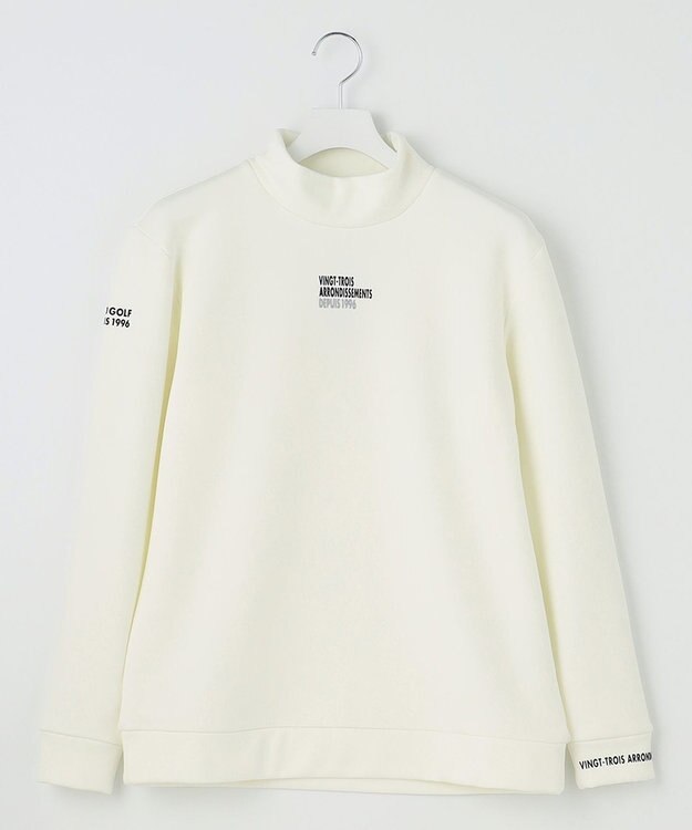 23区GOLF 【MEN】ストレッチ裏フリース モックネック ホワイト系