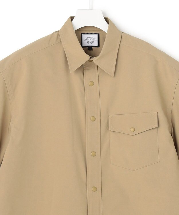 J.PRESS YORK STREET 【UNISEX】リップストップ半袖シャツ ベージュ系