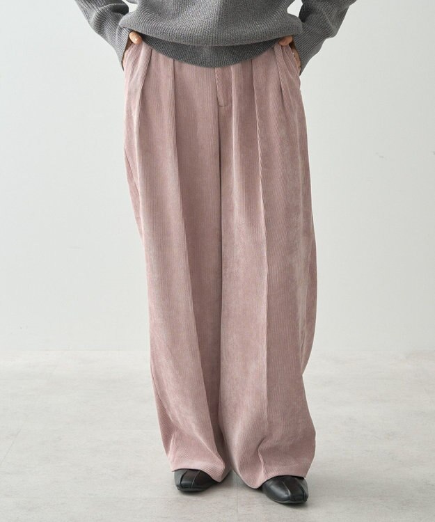 AMERICAN HOLIC コーデュロイタックワイドパンツ Pink