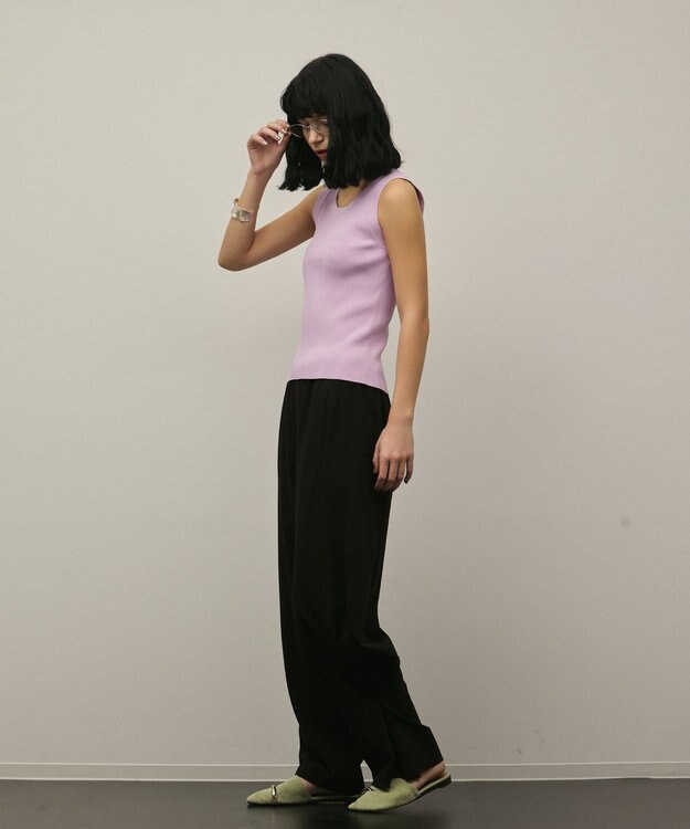 GRACE CONTINENTAL トリアセサイドラインパンツ ブラック