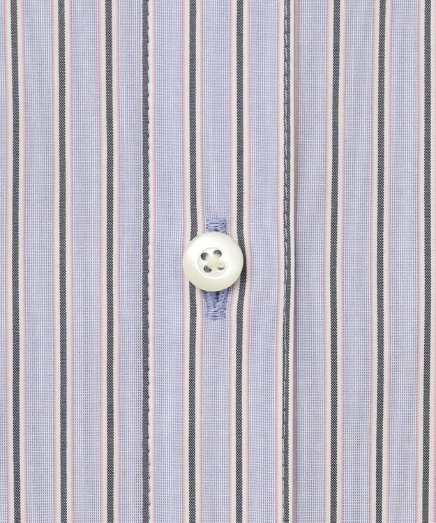 J.PRESS LADIES L 【洗える】BEZ ストライプ シャツカラー ブラウス サックスブルー系1