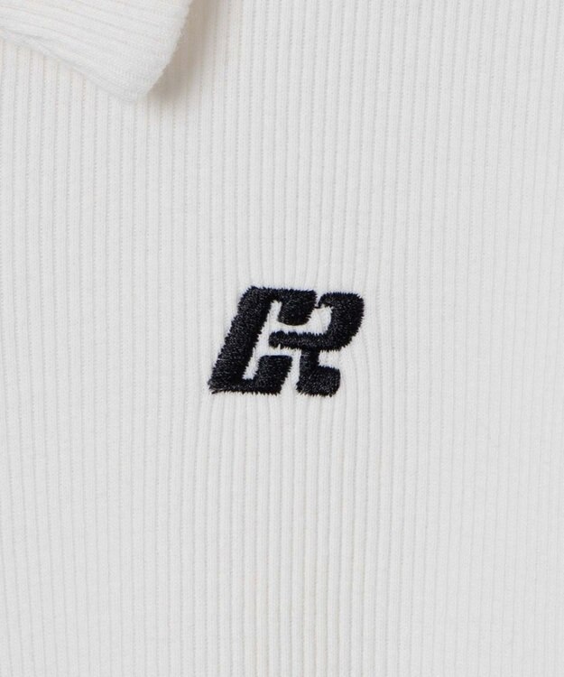 WEGO ワンポイント刺繍WZIP長袖トップス オフホワイト