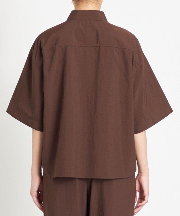 NAVE 【ReNAVE　撥水機能・UVカット・透湿・接触冷感・洗える】ナイロンタスランシャツ ダークブラウン系