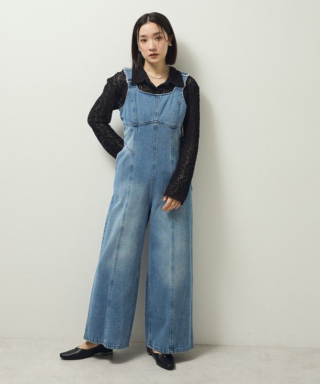 Green Parks ・ＳＵＧＡＲ　ＳＰＯＯＮ　デニムコルセットオールインワン Indigo