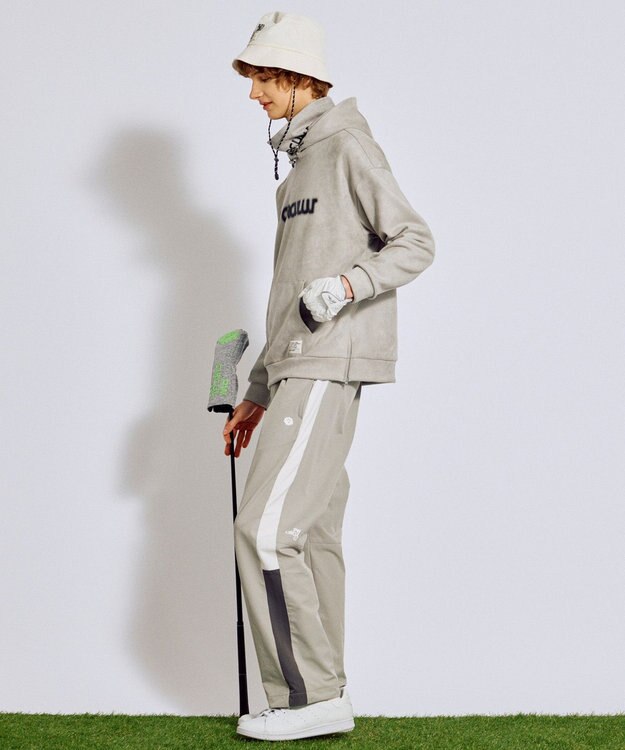 PW CIRCULUS 【MEN】サイドラインストレートワイドパンツ ゴルフ グレー系