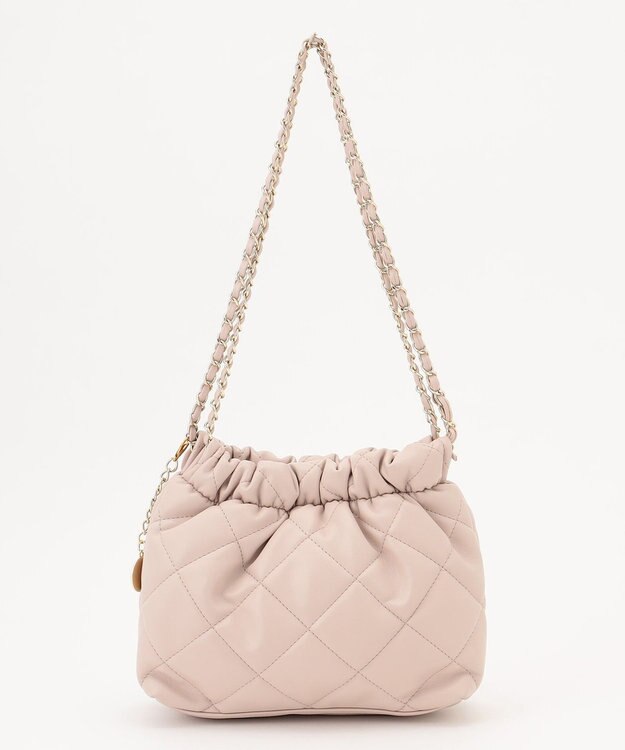 Feroux キルティング＆エコファー チェーンバッグ ピンク系