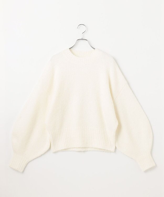 #Newans 【洗える】クロップドバルーンボリュームスリーブニット ホワイト系
