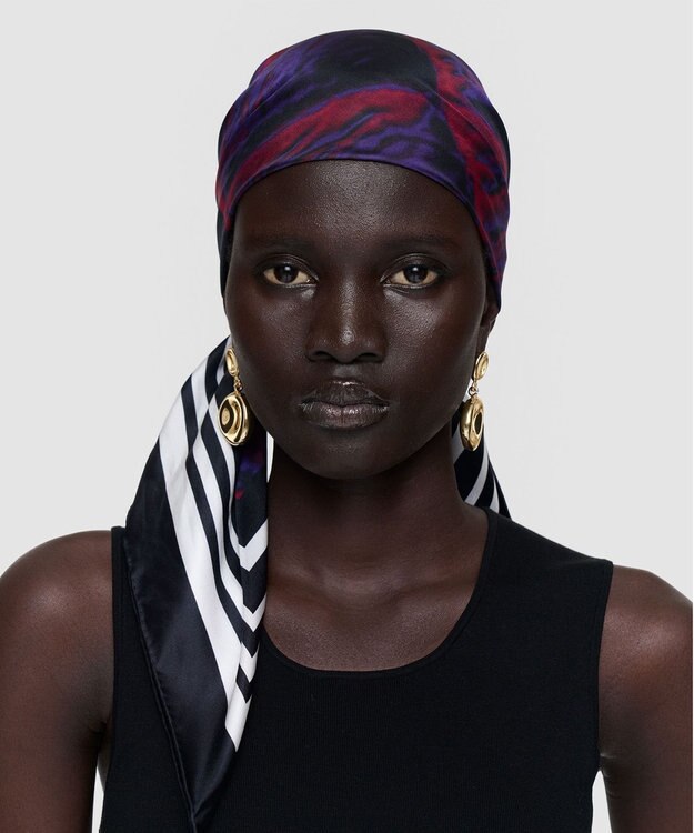 JOSEPH ラージシルクスカーフ Layla Cherry Violet