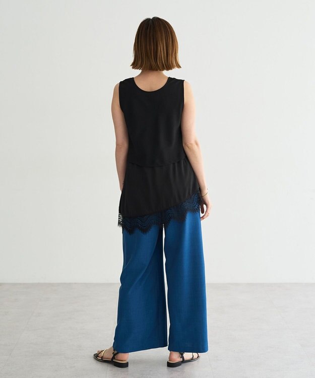 YECCA VECCA 【UVカット】サラサライージーワイドパンツ Blue