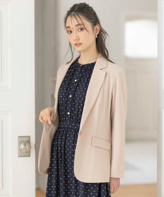 ANY SIS 【UVカット / 接触冷感 / 吸水速乾】スマートビューティストレッチ テーラードジャケット ライトベージュ