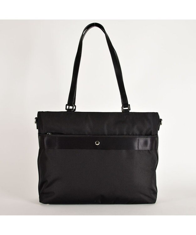 LA BAGAGERIE コーデュラ×リサイクルレザー　スクエアトート ブラック