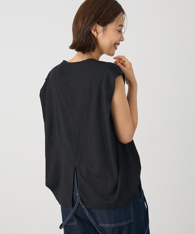 CRAFT STANDARD BOUTIQUE バックタックノースリーブプルオーバー Black