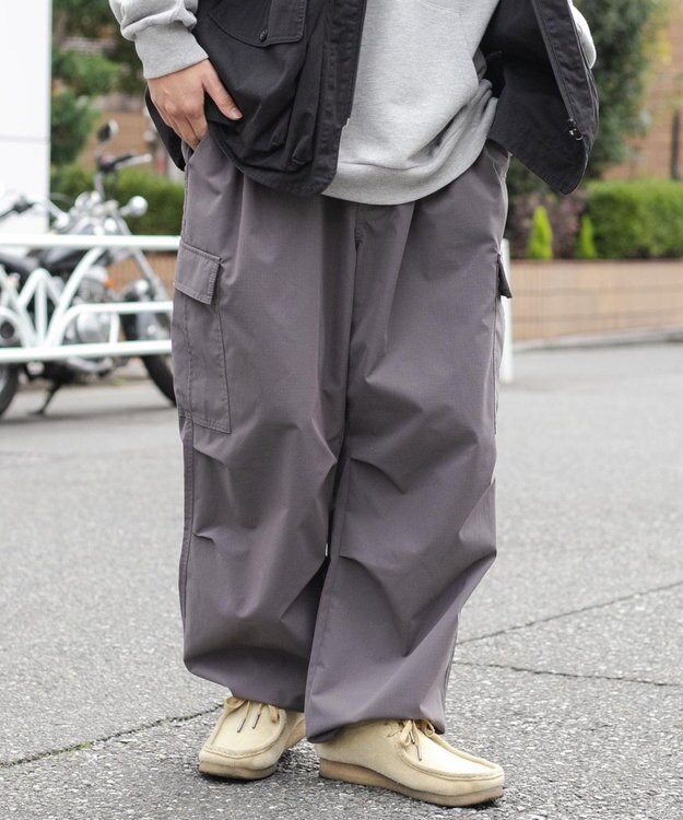 WEGO リップストップ　カーゴパンツ グレー