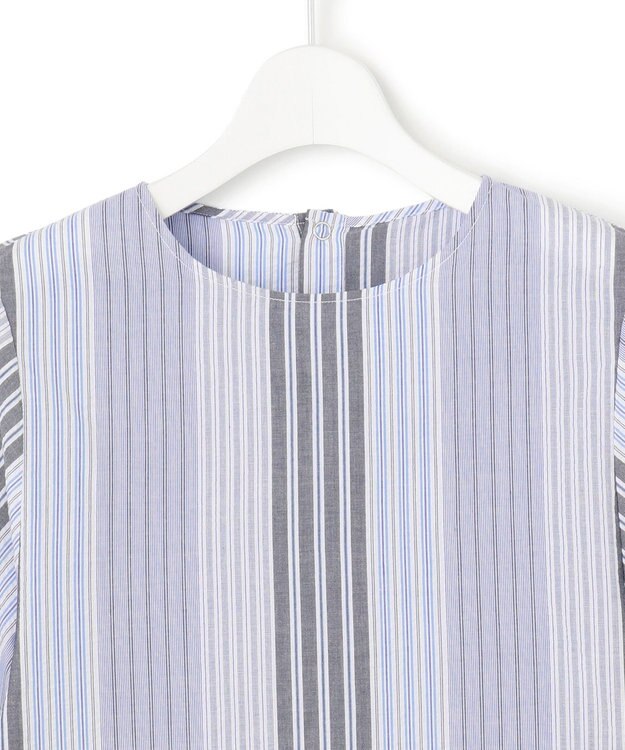 J.PRESS YORK STREET 【WOMEN】マルチストライプ ブラウス ブルー系1