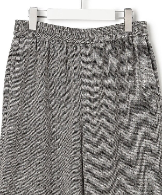 ICB ライトスラブツイード ワイドパンツ ブラック×オフホワイトミックス