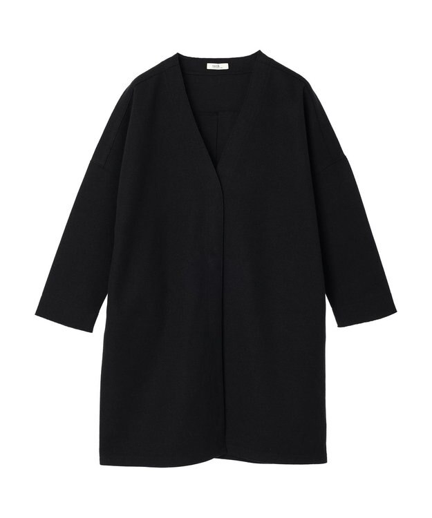 earth music&ecology 圧縮風ポンチコーディガン Black