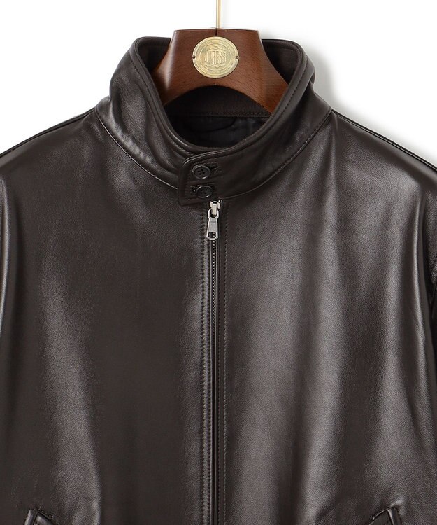 J.PRESS MEN ナッパレザー ゴルフジャケット ダークブラウン系