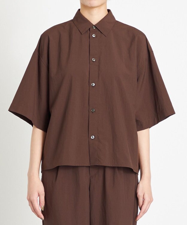 NAVE 【ReNAVE　撥水機能・UVカット・透湿・接触冷感・洗える】ナイロンタスランシャツ ダークブラウン系