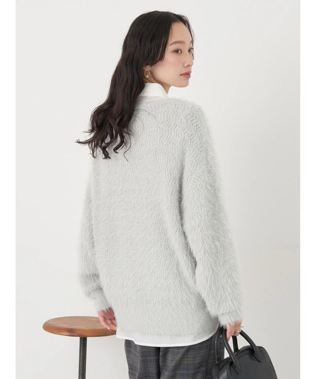 earth music&ecology ゆるモヘアライクレースニット Light Gray