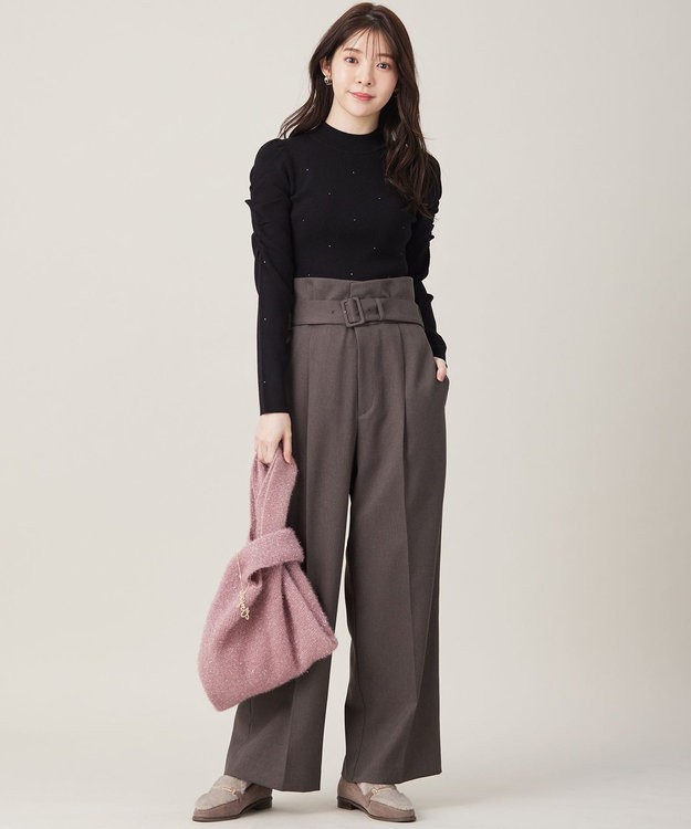 ANY SIS ラメニット バッグ ピンク