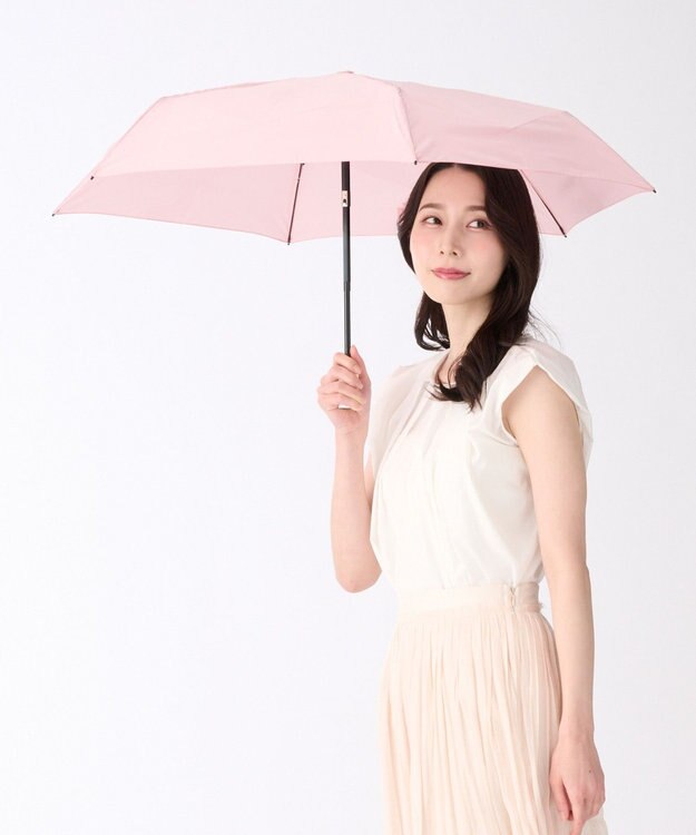 MOONBAT 【3秒でたためる傘/自動開閉】urawaza 小町(ウラワザ コマチ)  折りたたみ傘 無地 コンパクト 50cm ペールピンク