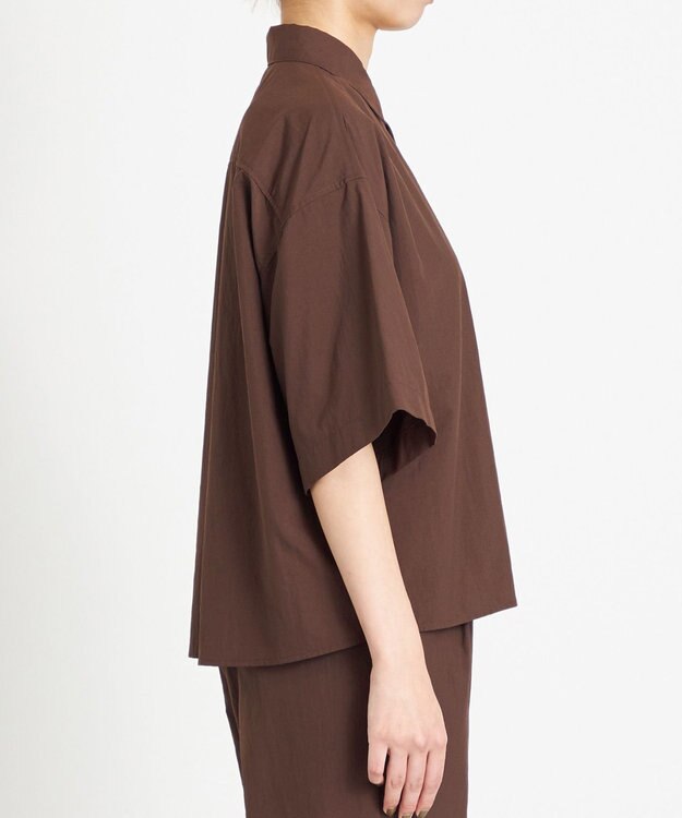 NAVE 【ReNAVE　撥水機能・UVカット・透湿・接触冷感・洗える】ナイロンタスランシャツ ダークブラウン系